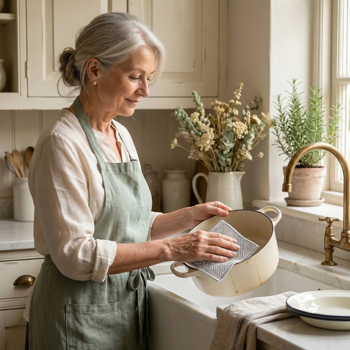 Cleaning a casserole dish