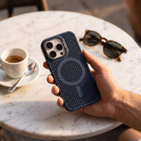 Midnight Blue case in hand