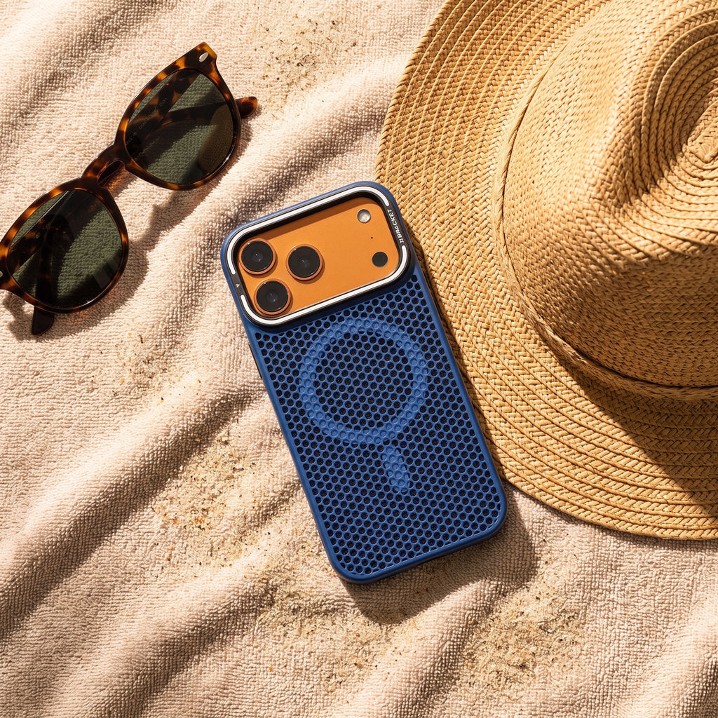 Case on the beach in the sun