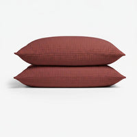 Muslin pillowcase set in Wine Red