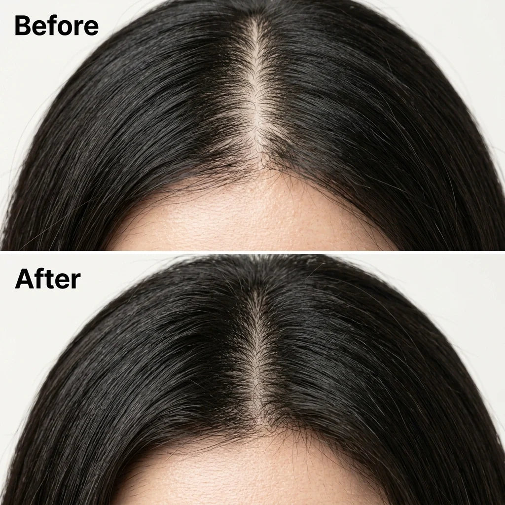 Before and after hair results