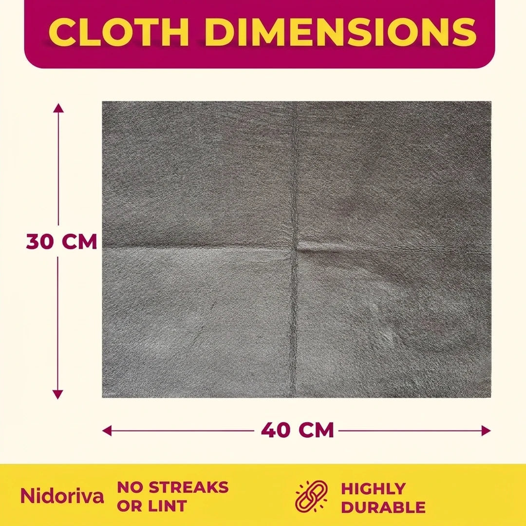 Cloth dimensions 40 x 30 cm, no streaks or lint