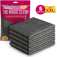 The Magic Microfibre Cloth — set of 5, XXL, cleans with water alone