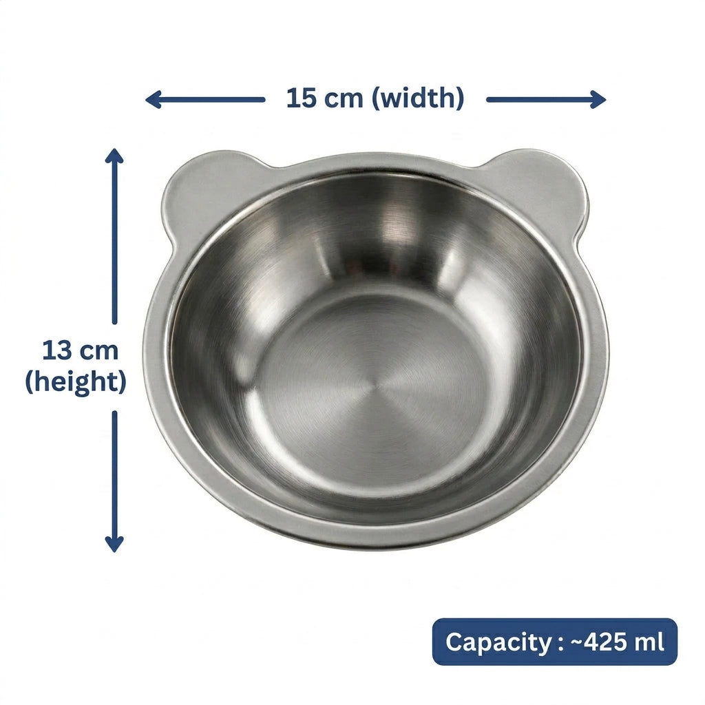 Dog bowl dimensions 15cm width 13cm height 425ml capacity