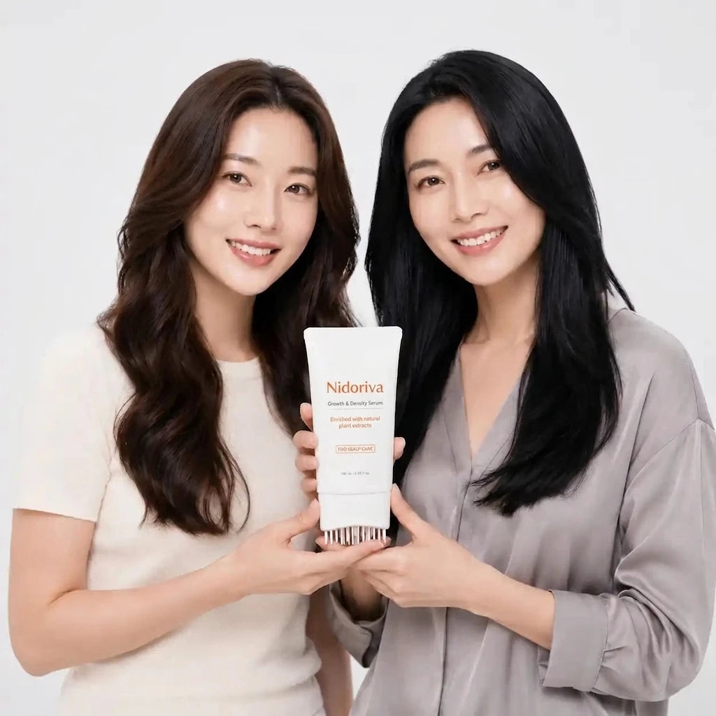 Nidoriva Growth & Density hair serum bottle