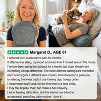 5-star review from Margaret D., 61, on the Nidoriva lumbar decompression device