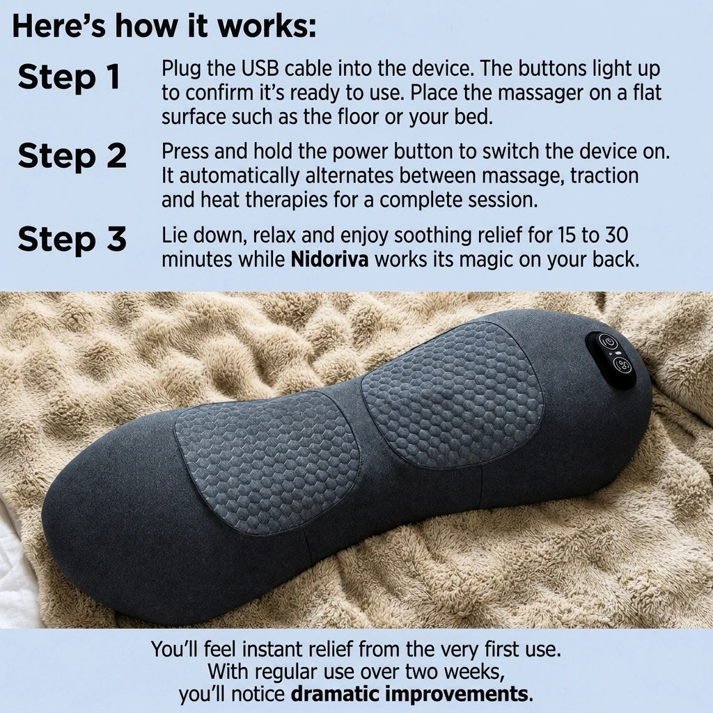 How the Nidoriva back massager works in 3 simple steps