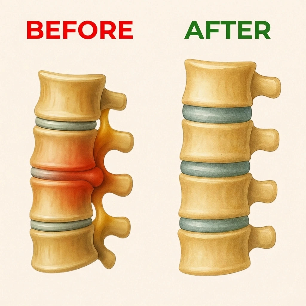Spine before and after decompression – discs rehydrated