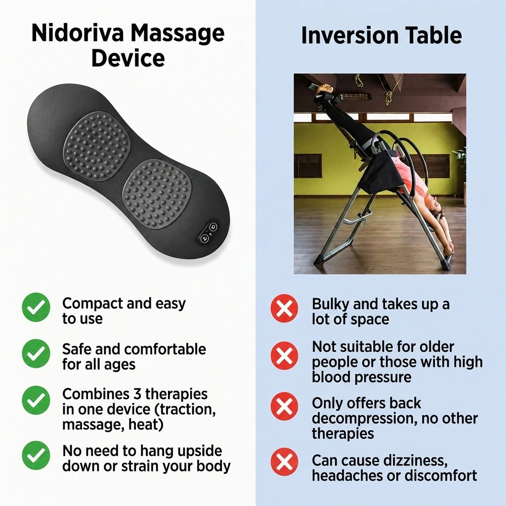 Nidoriva massage device vs inversion table comparison