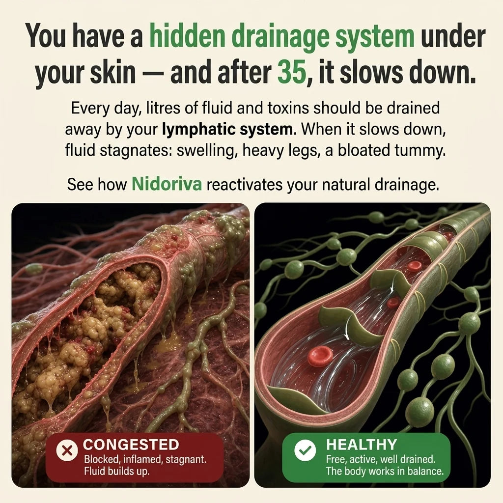 Congested versus healthy lymphatic system under the skin