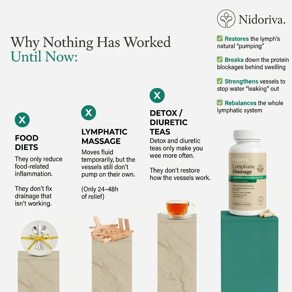 Nidoriva compared with diets, lymphatic massage and detox teas
