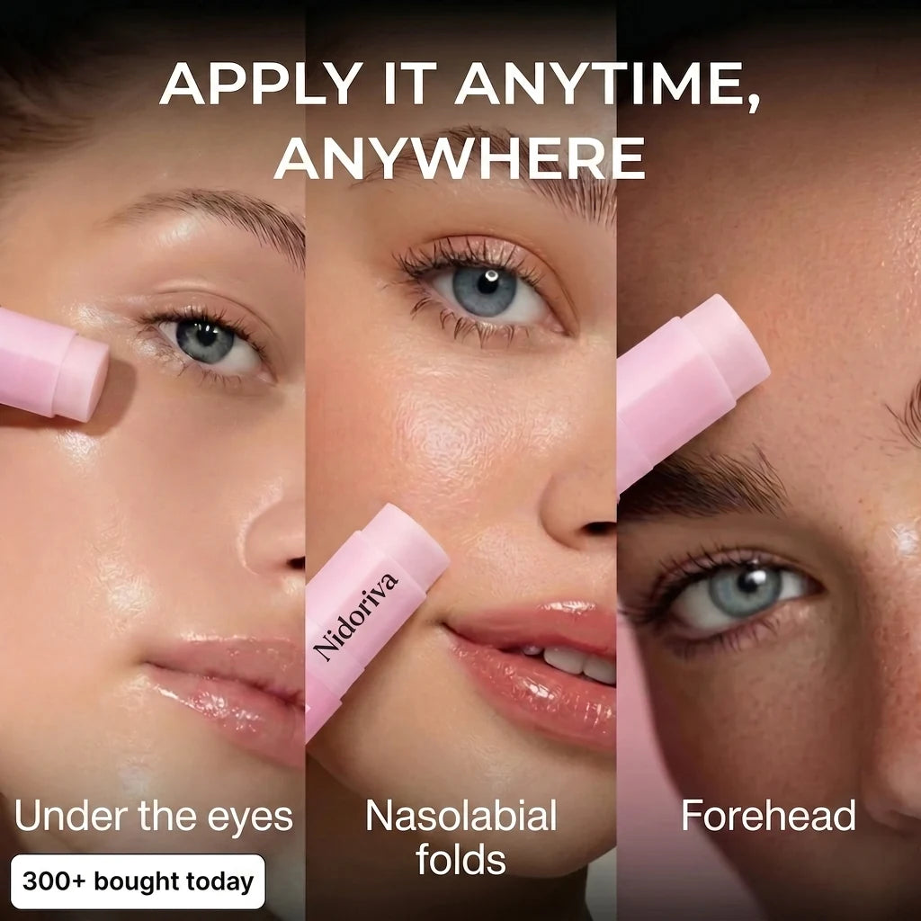Apply under eyes, nasolabial folds, forehead
