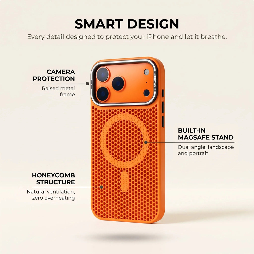 Smart design: camera protection, MagSafe stand, honeycomb structure