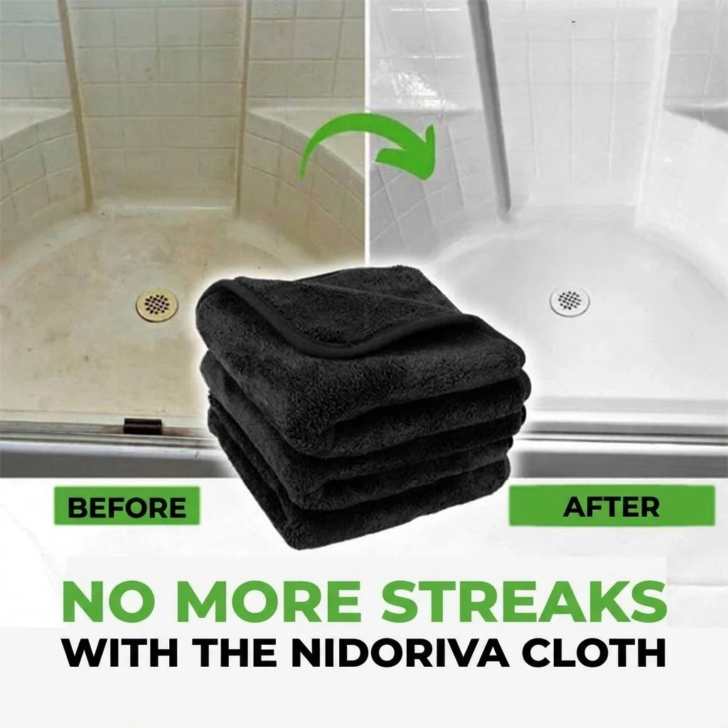 Before and after – no more streaks with the Nidoriva cloth