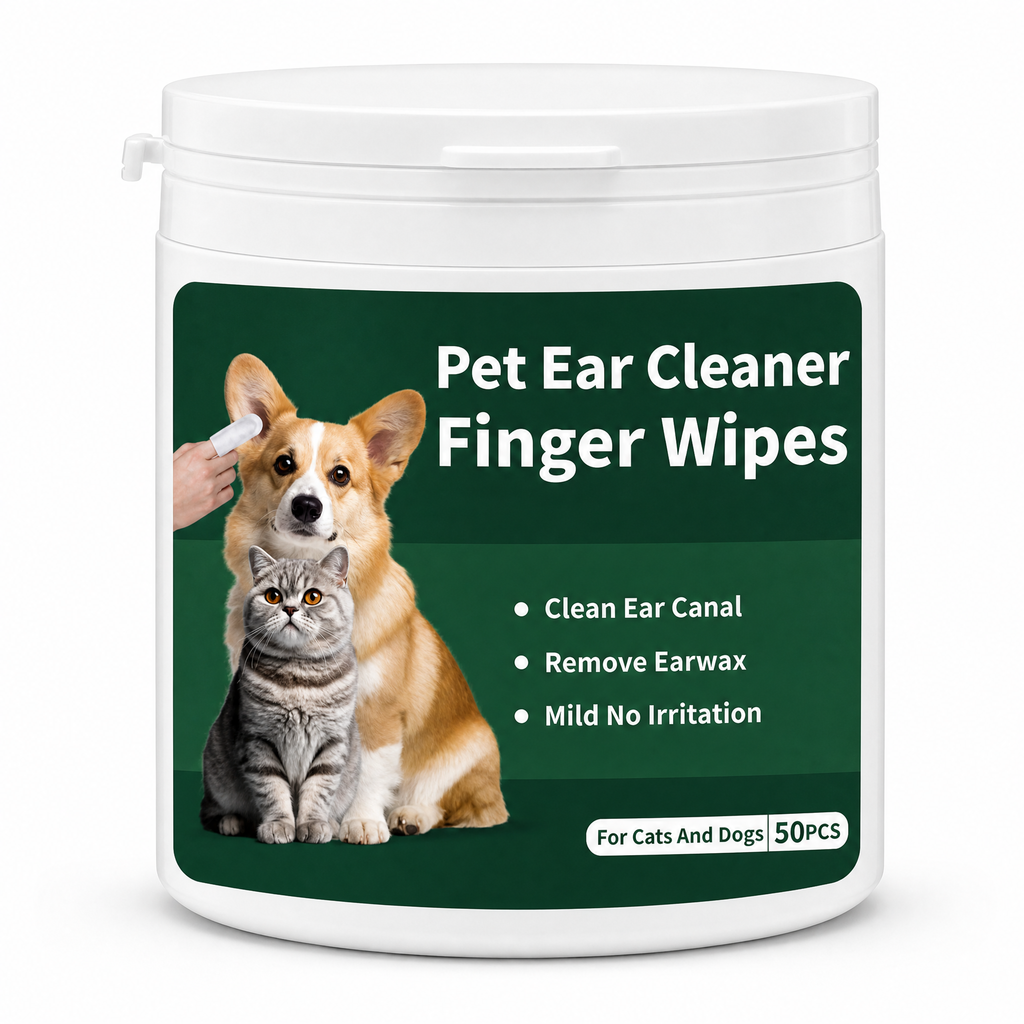 Pet Ear Cleaner Finger Wipes, 50 pcs